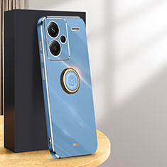 Coque Ultra Fine Silicone Souple Housse Etui avec Support Bague Anneau Aimante Magnetique XL1 pour Xiaomi Redmi Note 13 Pro+ Plus 5G Bleu