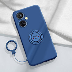 Coque Ultra Fine Silicone Souple Housse Etui avec Support Bague Anneau Aimante Magnetique Z01 pour OnePlus Nord N30 5G Bleu
