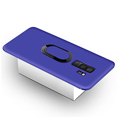 Coque Ultra Fine Silicone Souple Housse Etui avec Support Bague Anneau Aimante pour Samsung Galaxy S9 Plus Bleu