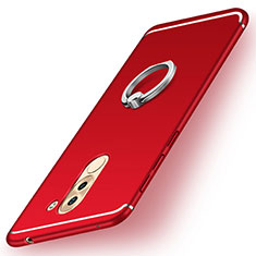 Coque Ultra Fine Silicone Souple Housse Etui avec Support Bague Anneau pour Huawei Honor 6X Rouge
