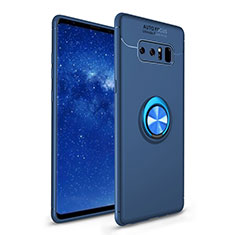 Coque Ultra Fine Silicone Souple Housse Etui avec Support Bague Anneau pour Samsung Galaxy Note 8 Bleu