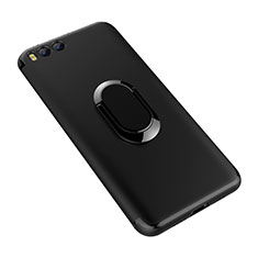 Coque Ultra Fine Silicone Souple Housse Etui avec Support Bague Anneau pour Xiaomi Mi 6 Noir