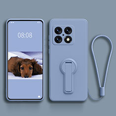Coque Ultra Fine Silicone Souple Housse Etui avec Support pour OnePlus 10 Pro 5G Gris Lavende