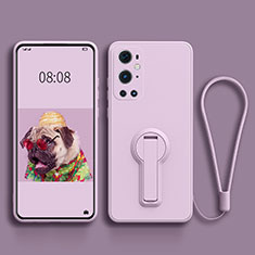 Coque Ultra Fine Silicone Souple Housse Etui avec Support pour OnePlus 9 Pro 5G Violet Clair