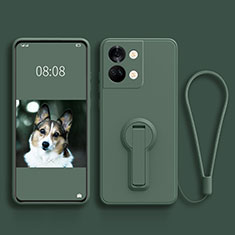 Coque Ultra Fine Silicone Souple Housse Etui avec Support pour OnePlus Nord 3 5G Vert Nuit