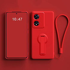 Coque Ultra Fine Silicone Souple Housse Etui avec Support pour Oppo A78 5G Rouge