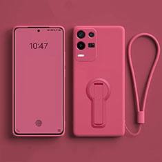 Coque Ultra Fine Silicone Souple Housse Etui avec Support pour Oppo K9X 5G Rose Rouge