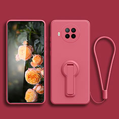 Coque Ultra Fine Silicone Souple Housse Etui avec Support pour Xiaomi Mi 10i 5G Rose Rouge