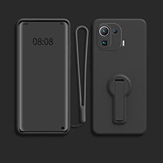 Coque Ultra Fine Silicone Souple Housse Etui avec Support pour Xiaomi Mi 11 Pro 5G Noir