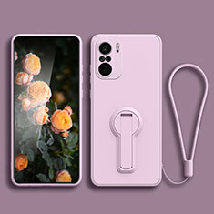 Coque Ultra Fine Silicone Souple Housse Etui avec Support pour Xiaomi Mi 11i 5G Violet Clair