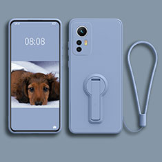 Coque Ultra Fine Silicone Souple Housse Etui avec Support pour Xiaomi Mi 12 5G Bleu Ciel