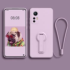 Coque Ultra Fine Silicone Souple Housse Etui avec Support pour Xiaomi Mi 12 Pro 5G Violet Clair