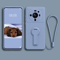 Coque Ultra Fine Silicone Souple Housse Etui avec Support pour Xiaomi Mi 12 Ultra 5G Gris Lavende