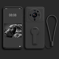 Coque Ultra Fine Silicone Souple Housse Etui avec Support pour Xiaomi Mi 12 Ultra 5G Noir