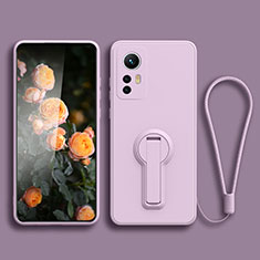 Coque Ultra Fine Silicone Souple Housse Etui avec Support pour Xiaomi Mi 12T Pro 5G Violet Clair
