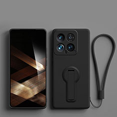 Coque Ultra Fine Silicone Souple Housse Etui avec Support pour Xiaomi Mi 14 Pro 5G Noir