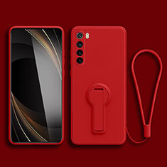 Coque Ultra Fine Silicone Souple Housse Etui avec Support pour Xiaomi Redmi Note 8 (2021) Rouge
