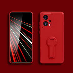 Coque Ultra Fine Silicone Souple Housse Etui avec Support S01 pour Xiaomi Redmi Note 11T Pro 5G Rouge