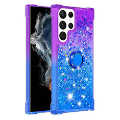 Coque Ultra Fine Silicone Souple Housse Etui Degrade Y04B pour Samsung Galaxy S22 Ultra 5G Bleu
