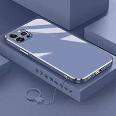 Coque Ultra Fine Silicone Souple Housse Etui S03 pour Apple iPhone 14 Pro Gris Lavende