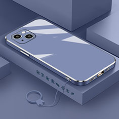 Coque Ultra Fine Silicone Souple Housse Etui S03 pour Apple iPhone 15 Plus Gris Lavende