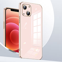 Coque Ultra Fine Silicone Souple Housse Etui S06 pour Apple iPhone 13 Mini Or Rose