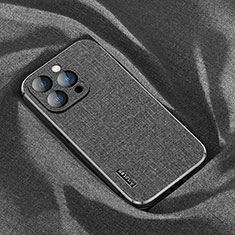 Coque Ultra Fine Silicone Souple Housse Etui Tissu AT1 pour Apple iPhone 13 Pro Noir