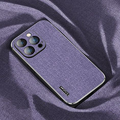Coque Ultra Fine Silicone Souple Housse Etui Tissu AT1 pour Apple iPhone 13 Pro Violet
