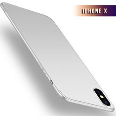 Coque Ultra Fine Silicone Souple S02 pour Apple iPhone X Blanc