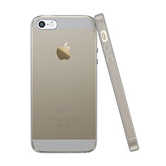 Coque Ultra Fine Silicone Souple Transparente pour Apple iPhone 5 Gris
