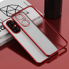 Coque Ultra Fine TPU Souple Housse Etui Transparente AN1 pour Huawei P50 Pro Rouge