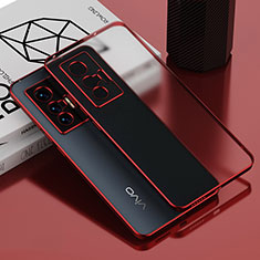 Coque Ultra Fine TPU Souple Housse Etui Transparente AN1 pour Vivo X70 5G Rouge