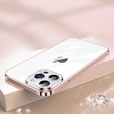 Coque Ultra Fine TPU Souple Housse Etui Transparente Bling-Bling LD2 pour Apple iPhone 13 Pro Max Or Rose
