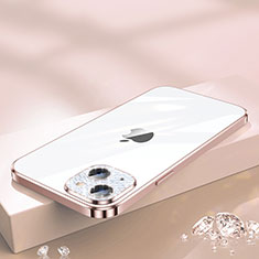 Coque Ultra Fine TPU Souple Housse Etui Transparente Bling-Bling LD2 pour Apple iPhone 15 Plus Or Rose