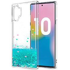 Coque Ultra Fine TPU Souple Housse Etui Transparente Fleurs pour Samsung Galaxy Note 10 Plus 5G Vert