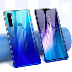 Coque Ultra Fine TPU Souple Housse Etui Transparente Fleurs pour Xiaomi Redmi Note 8 (2021) Bleu