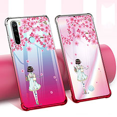 Coque Ultra Fine TPU Souple Housse Etui Transparente Fleurs pour Xiaomi Redmi Note 8 (2021) Rose