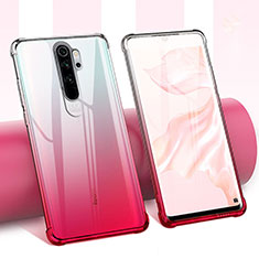 Coque Ultra Fine TPU Souple Housse Etui Transparente Fleurs pour Xiaomi Redmi Note 8 Pro Vin Rouge