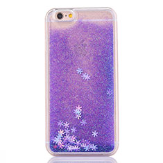 Coque Ultra Fine TPU Souple Housse Etui Transparente Fleurs T01 pour Apple iPhone 6 Plus Violet