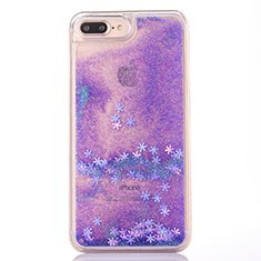 Coque Ultra Fine TPU Souple Housse Etui Transparente Fleurs T01 pour Apple iPhone 8 Plus Violet