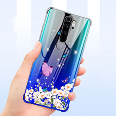 Coque Ultra Fine TPU Souple Housse Etui Transparente Fleurs T01 pour Xiaomi Redmi Note 8 Pro Violet