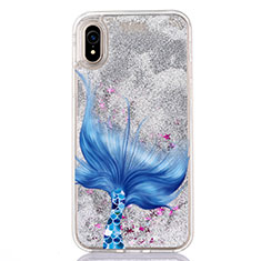 Coque Ultra Fine TPU Souple Housse Etui Transparente Fleurs T04 pour Apple iPhone XR Bleu