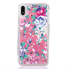 Coque Ultra Fine TPU Souple Housse Etui Transparente Fleurs T18 pour Apple iPhone XR Or Rose