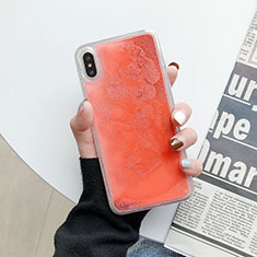 Coque Ultra Fine TPU Souple Housse Etui Transparente Fleurs Z03 pour Apple iPhone X Orange