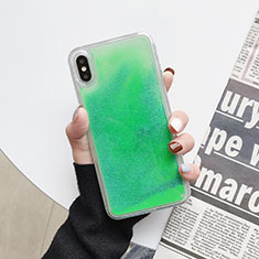 Coque Ultra Fine TPU Souple Housse Etui Transparente Fleurs Z03 pour Apple iPhone X Vert
