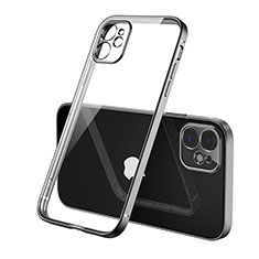 Coque Ultra Fine TPU Souple Housse Etui Transparente H01 pour Apple iPhone 12 Noir