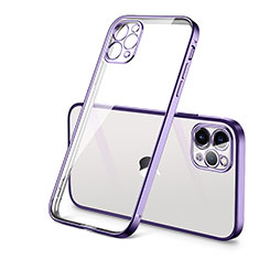 Coque Ultra Fine TPU Souple Housse Etui Transparente H01 pour Apple iPhone 12 Pro Violet