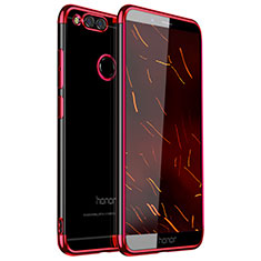 Coque Ultra Fine TPU Souple Housse Etui Transparente H01 pour Huawei Honor Play 7X Rouge