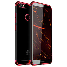 Coque Ultra Fine TPU Souple Housse Etui Transparente H01 pour Huawei Y6 Pro (2017) Rouge