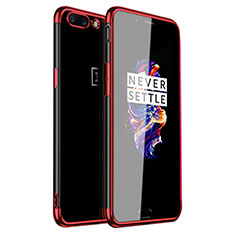 Coque Ultra Fine TPU Souple Housse Etui Transparente H01 pour OnePlus 5 Rouge